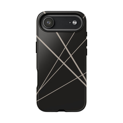 iPhone 17 Air / Glossy Phone Case - Abstract Black with Grey Lines Phone Case