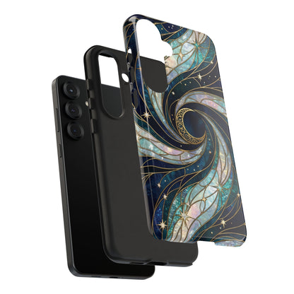 Elegant Navy & Teal Celestial Swirl Phone Case