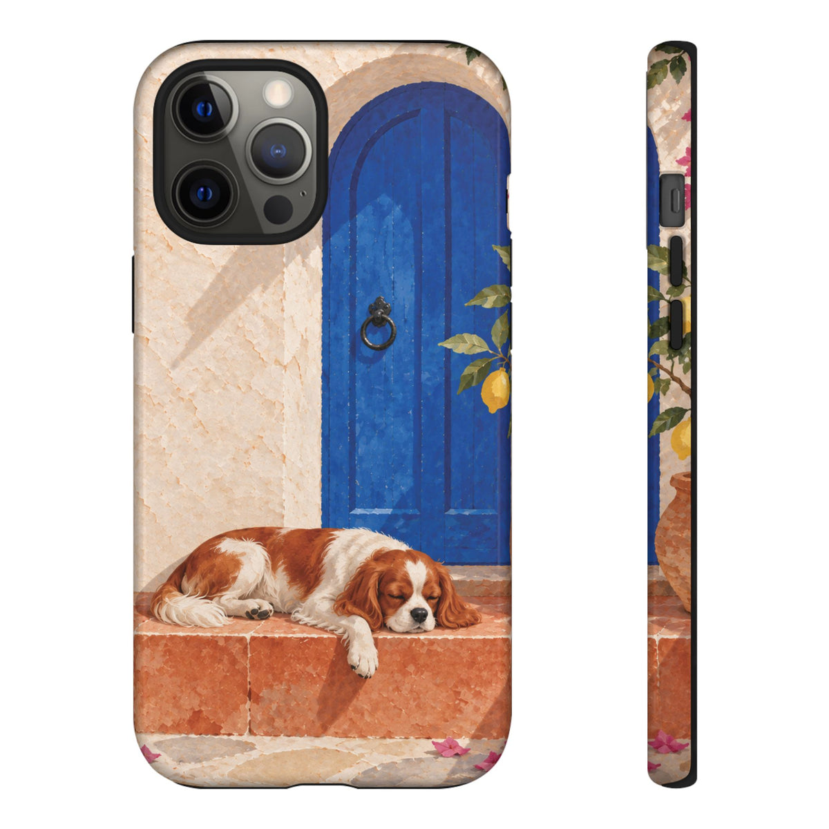 Cavalier King Charles Spaniel Blue Door Siesta Phone Case - Multicolor Phone Case - iPhone 12 Pro Max / Glossy