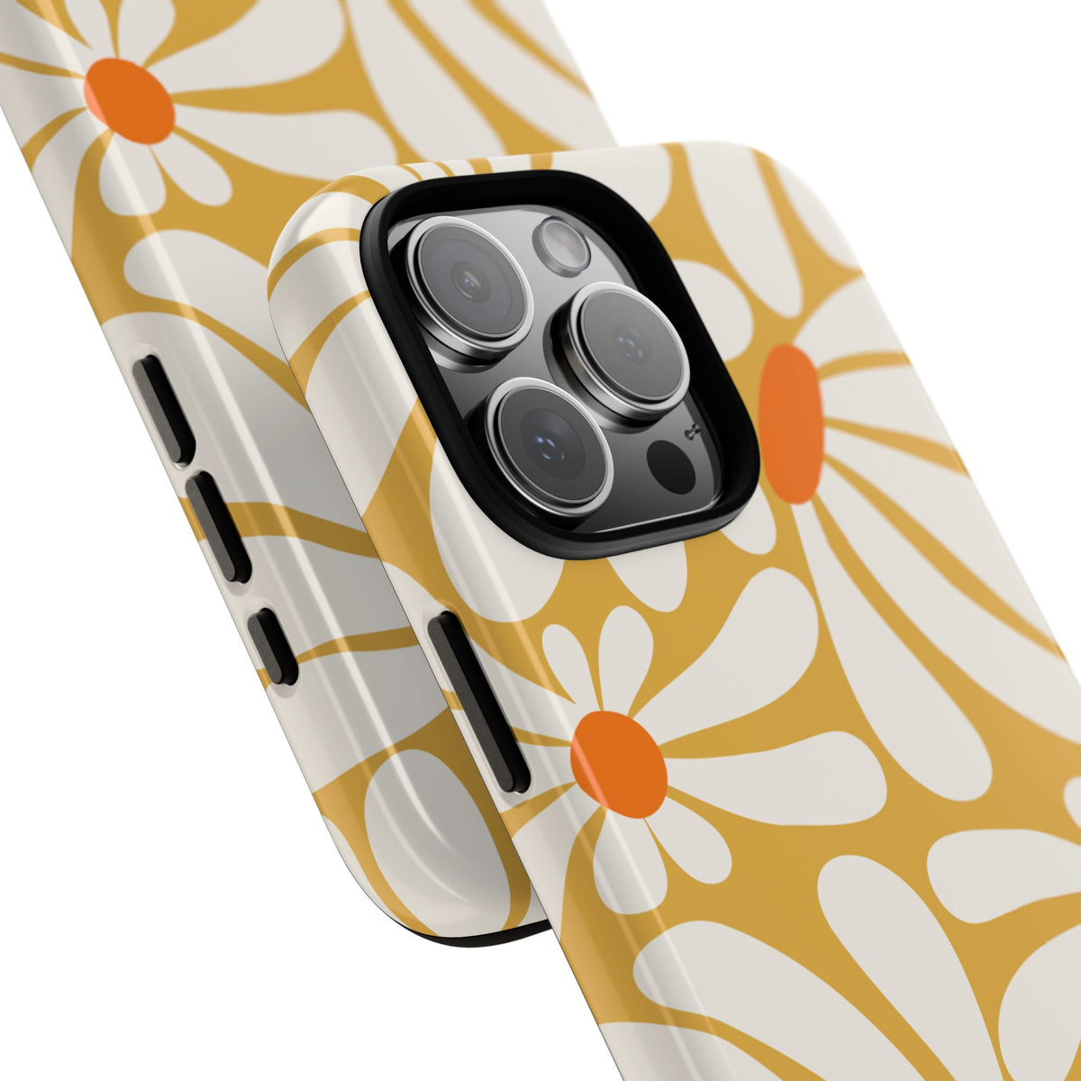 Retro Yellow Daisy Pattern Phone Case - Yellow Phone Case