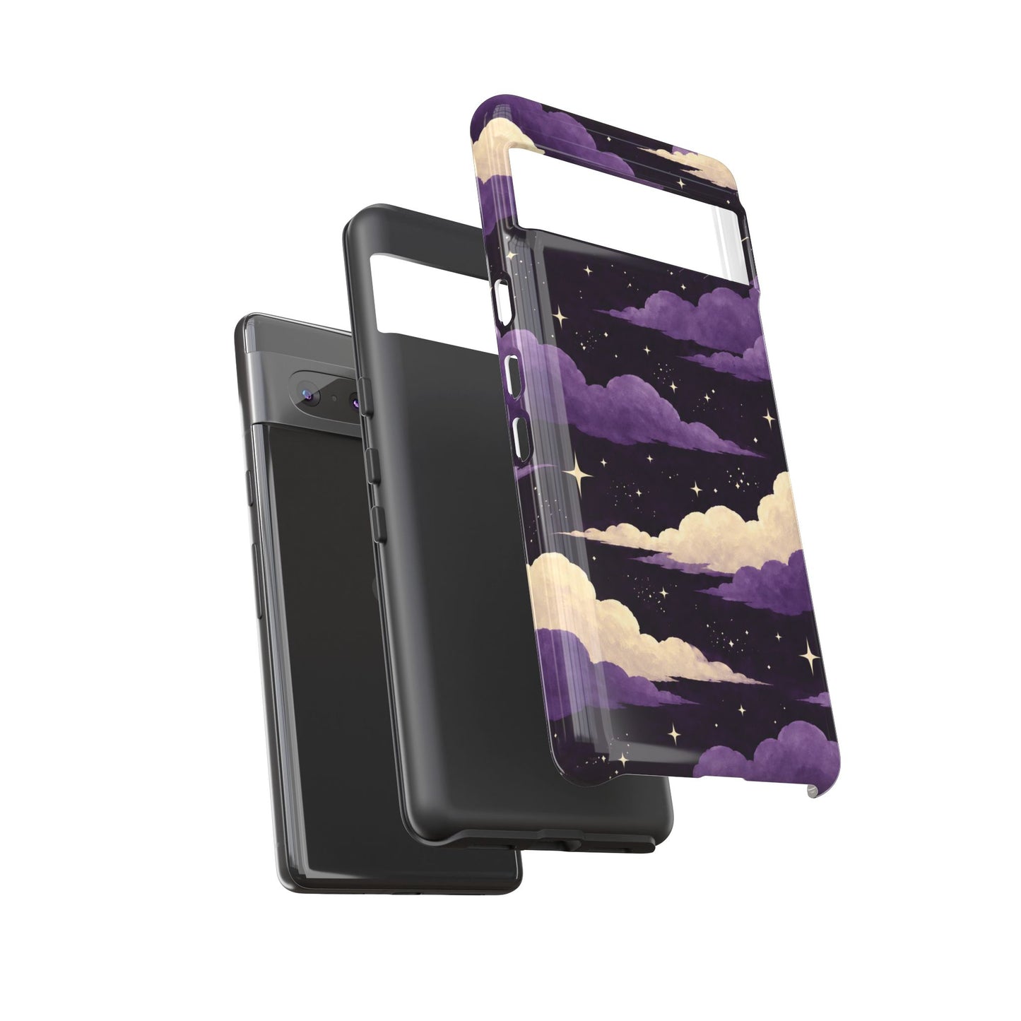 Illustrated Purple Clouds & Stars Phone Case