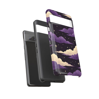 Illustrated Purple Clouds & Stars Phone Case