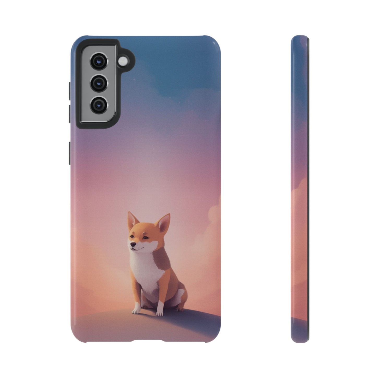 Samsung Galaxy S21 Plus / Glossy Phone Case - Cute Dog & Cloud Design ’Good Doggo’ Phone Case