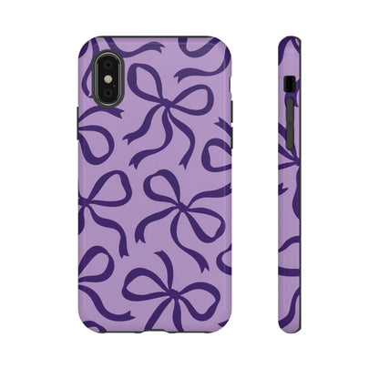 Bold Lilac and Deep Purple Bow Pattern Phone Case