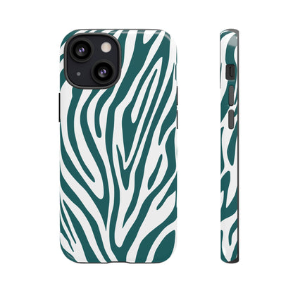 Graphic Teal Tiger Print Phone Case
