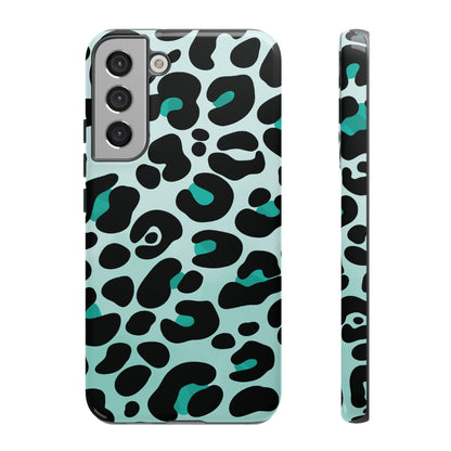 Cool Aqua Leopard Print Phone Case
