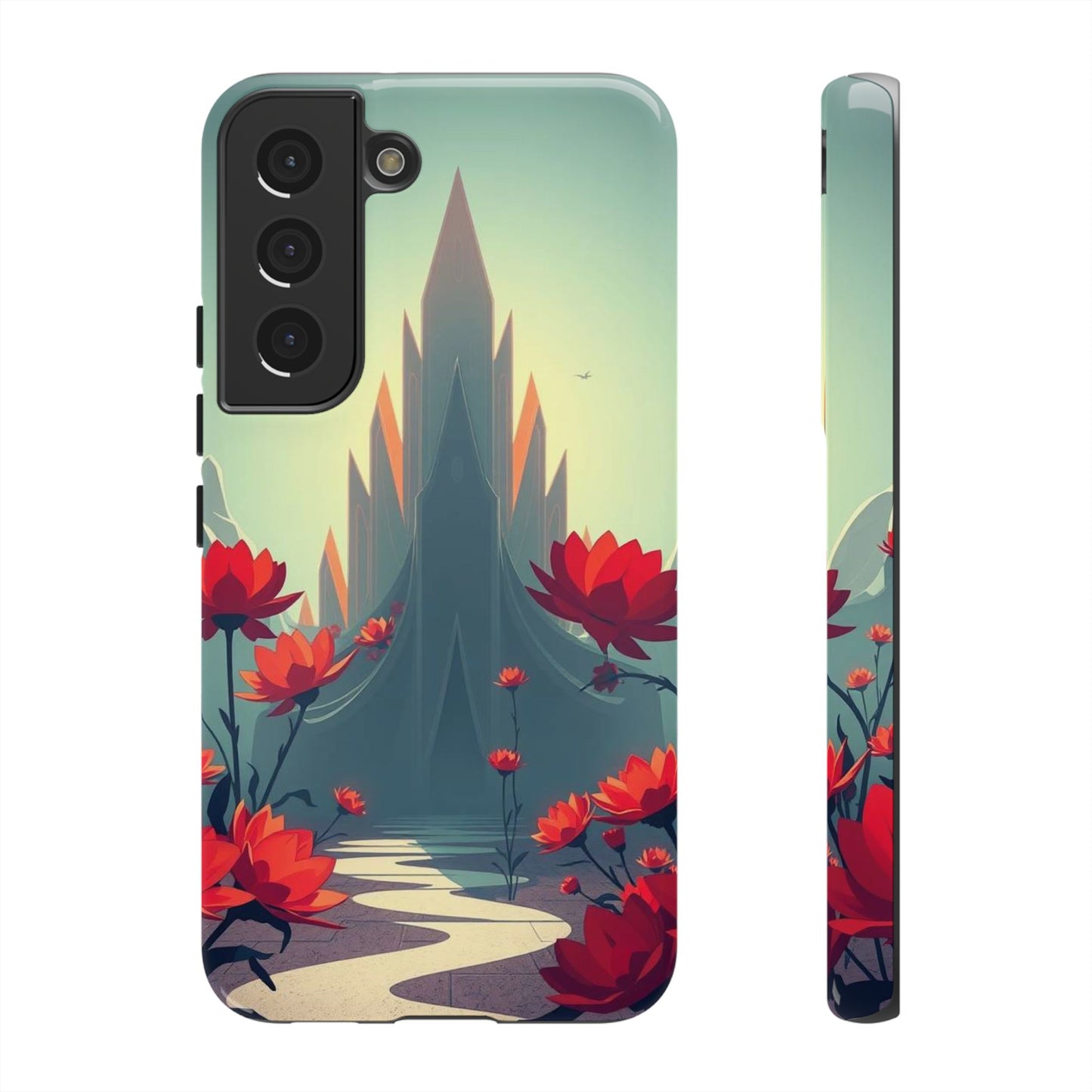 Samsung Galaxy S22 / Glossy Phone Case - Gothic Alien Garden Design Phone Case