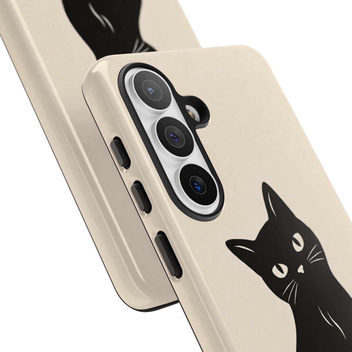 Minimalist Cream & Black Cat Phone Case