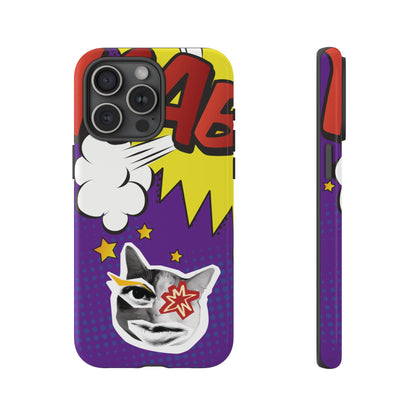 Bold Purple Pop Art Cat Phone Case - Purple Phone Case - iPhone 15 Pro Max / Glossy