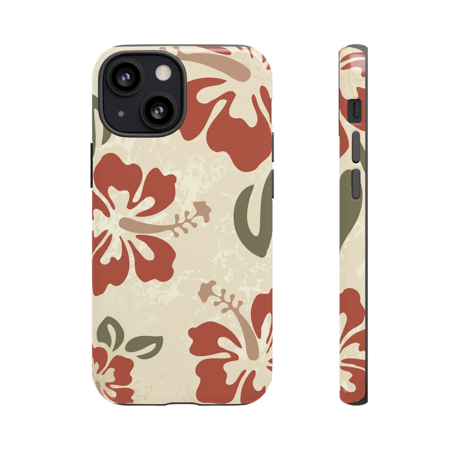 iPhone 13 Mini / Glossy Phone Case - ’Boho Chic Hibiscus Pattern #1’ Phone Case