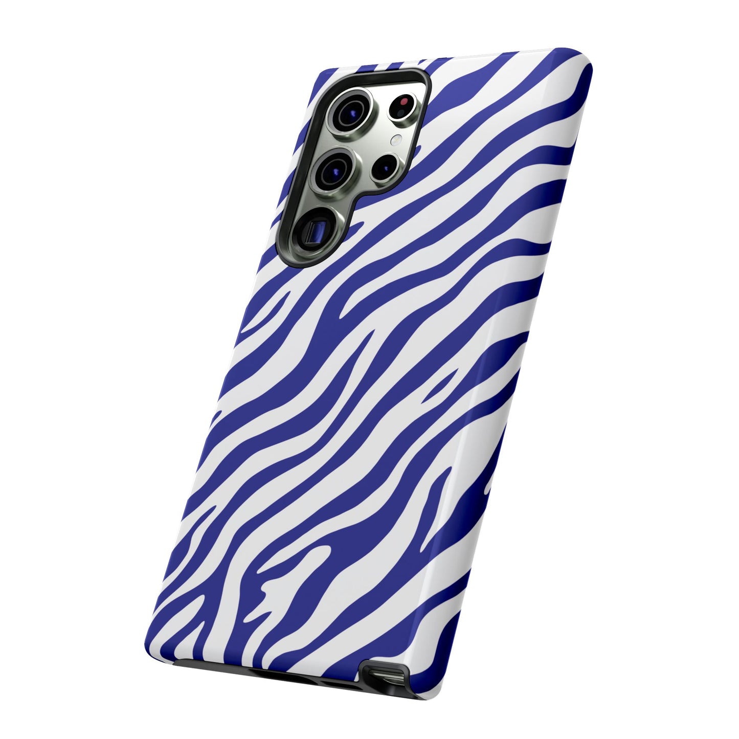 Stylish Electric Blue Zebra Print Phone Case
