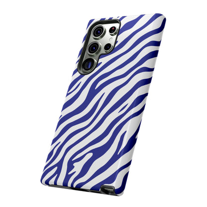 Stylish Electric Blue Zebra Print Phone Case