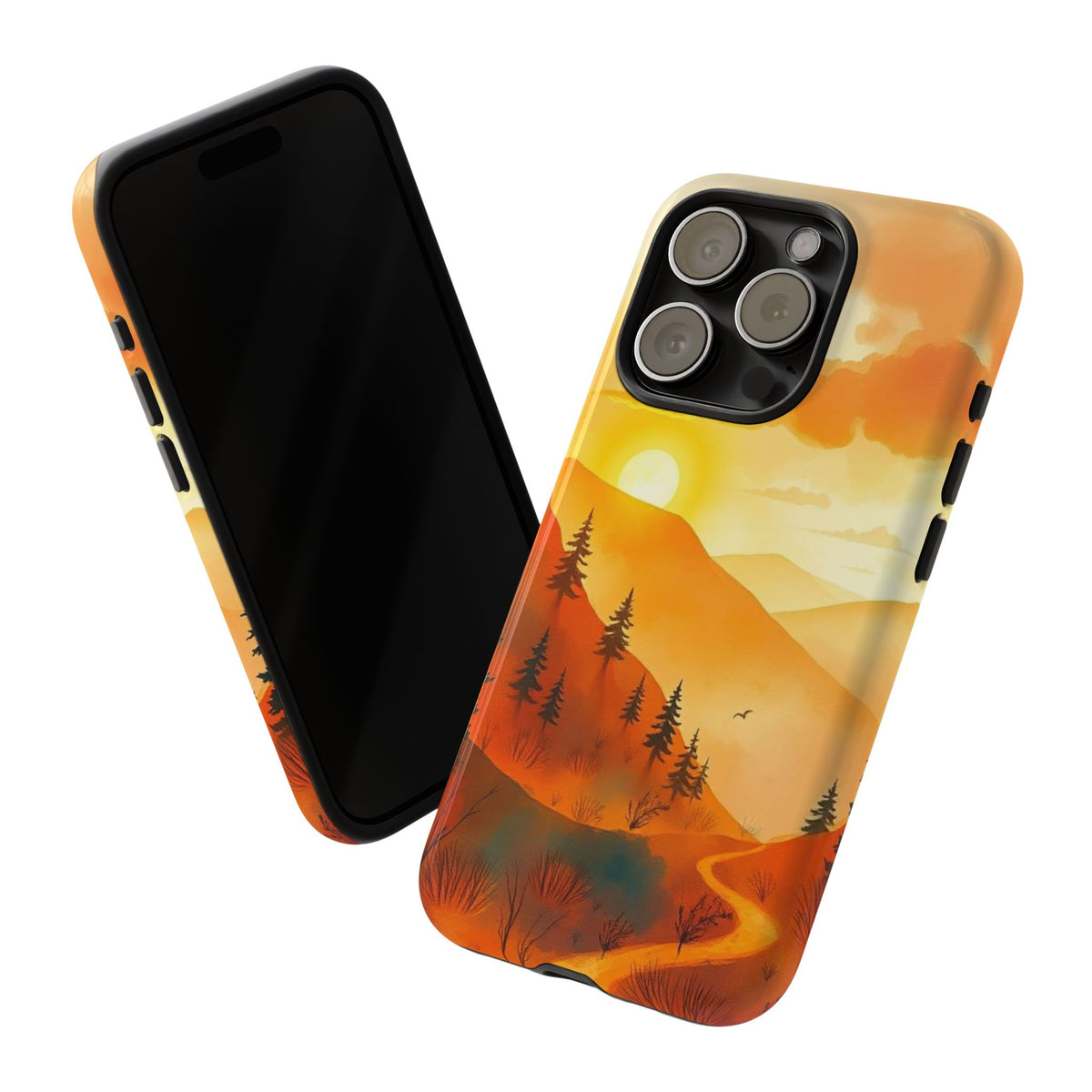 Golden Sunset Design Phone Case - Multicolor Phone Case