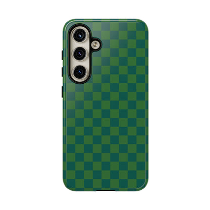 Bold Green Small Checked Pattern Phone Case - Green Phone Case - Samsung Galaxy S24 / Glossy