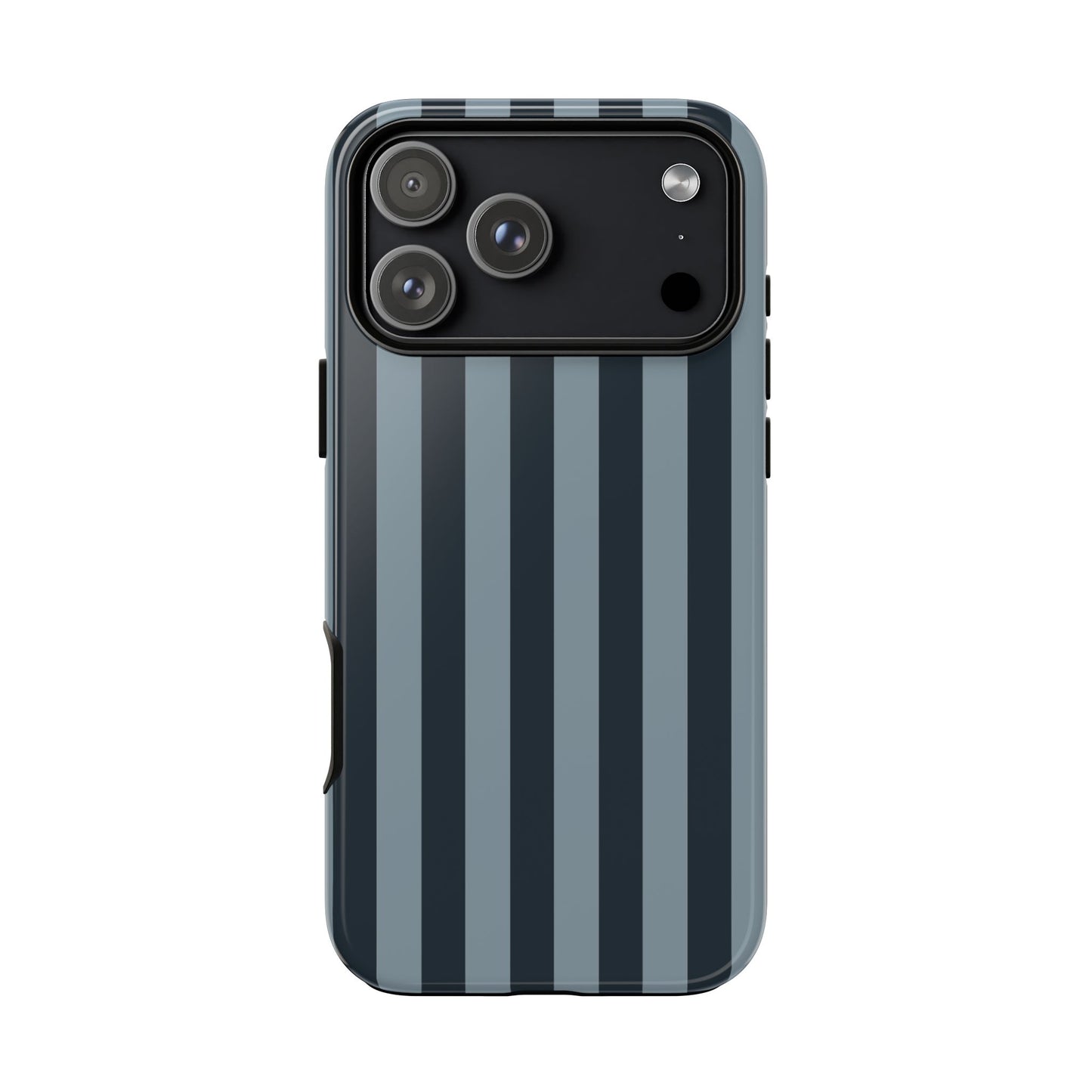 iPhone 17 Pro Max / Glossy Phone Case - ’Dark Blue Stripe Pattern’ Phone Case