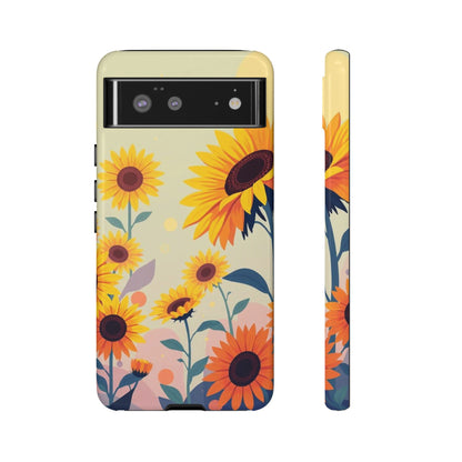 Modern Flat Sunflower Design Phone Case - Multicolor Phone Case - Google Pixel 6 / Glossy