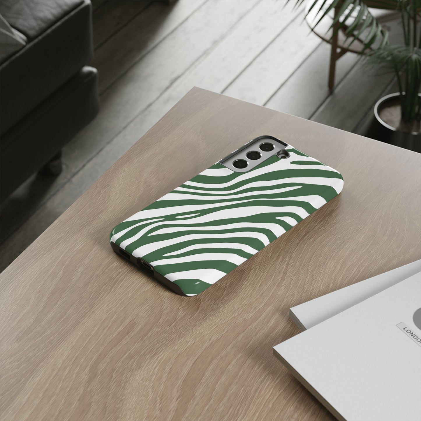 Modern Sage Zebra Print Phone Case