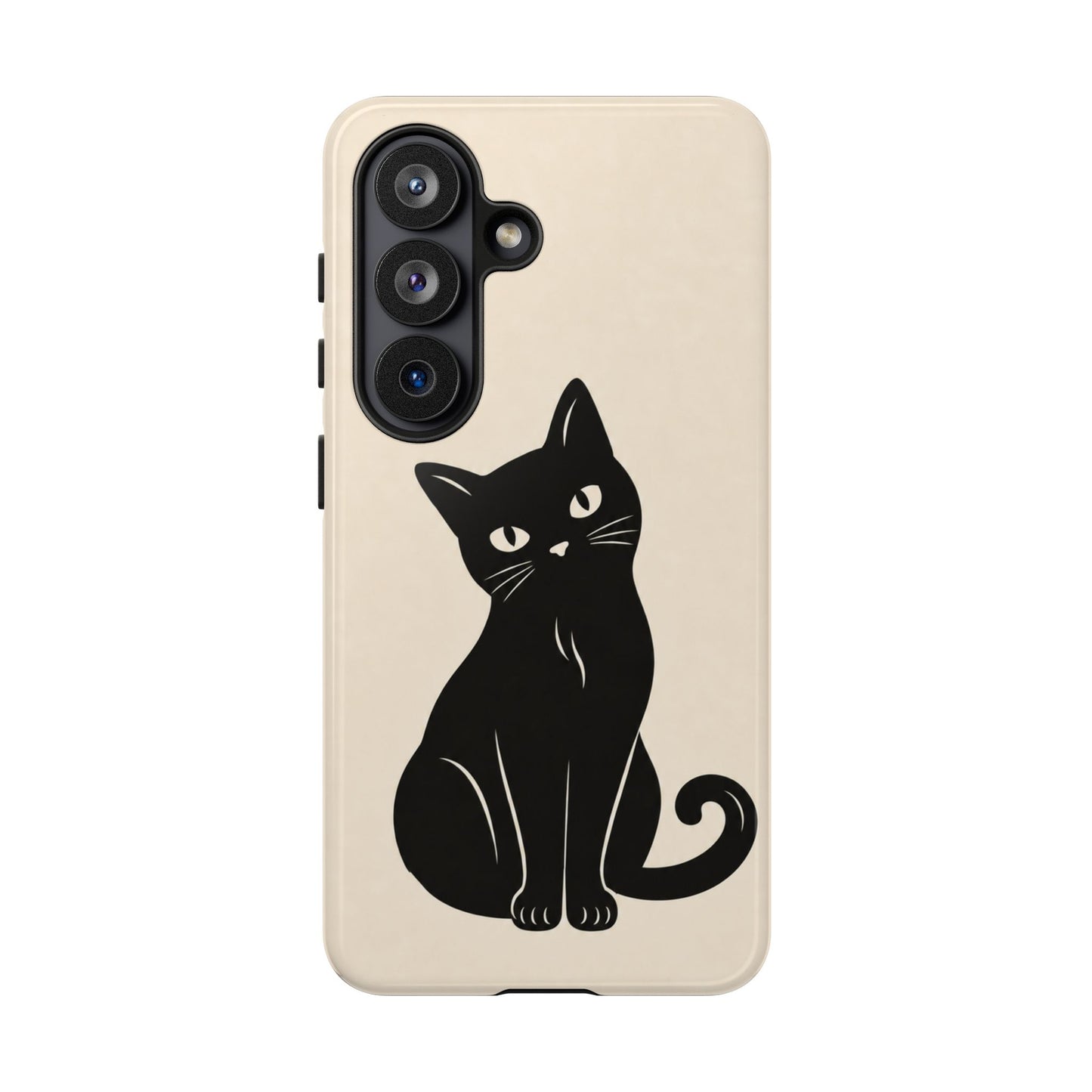 Minimalist Cream & Black Cat Phone Case