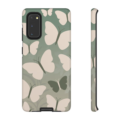 Minimalist Light Green Butterfly Pattern Phone Case - Green Phone Case - Samsung Galaxy S20 / Glossy