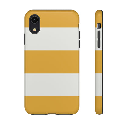 Yellow & White Horizontal Stripe Pattern Phone Case - Yellow Phone Case - iPhone XR / Glossy