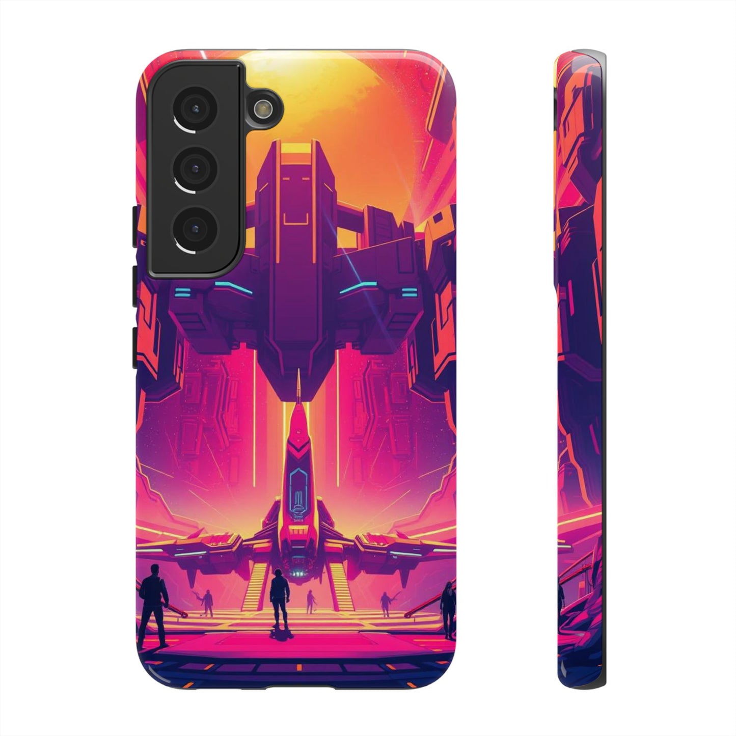 Samsung Galaxy S22 / Glossy Phone Case - Alien Landing Pad Design Phone Case