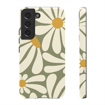 Retro Green Daisy Pattern #1 Phone Case - Green Phone Case - Samsung Galaxy S22 / Glossy