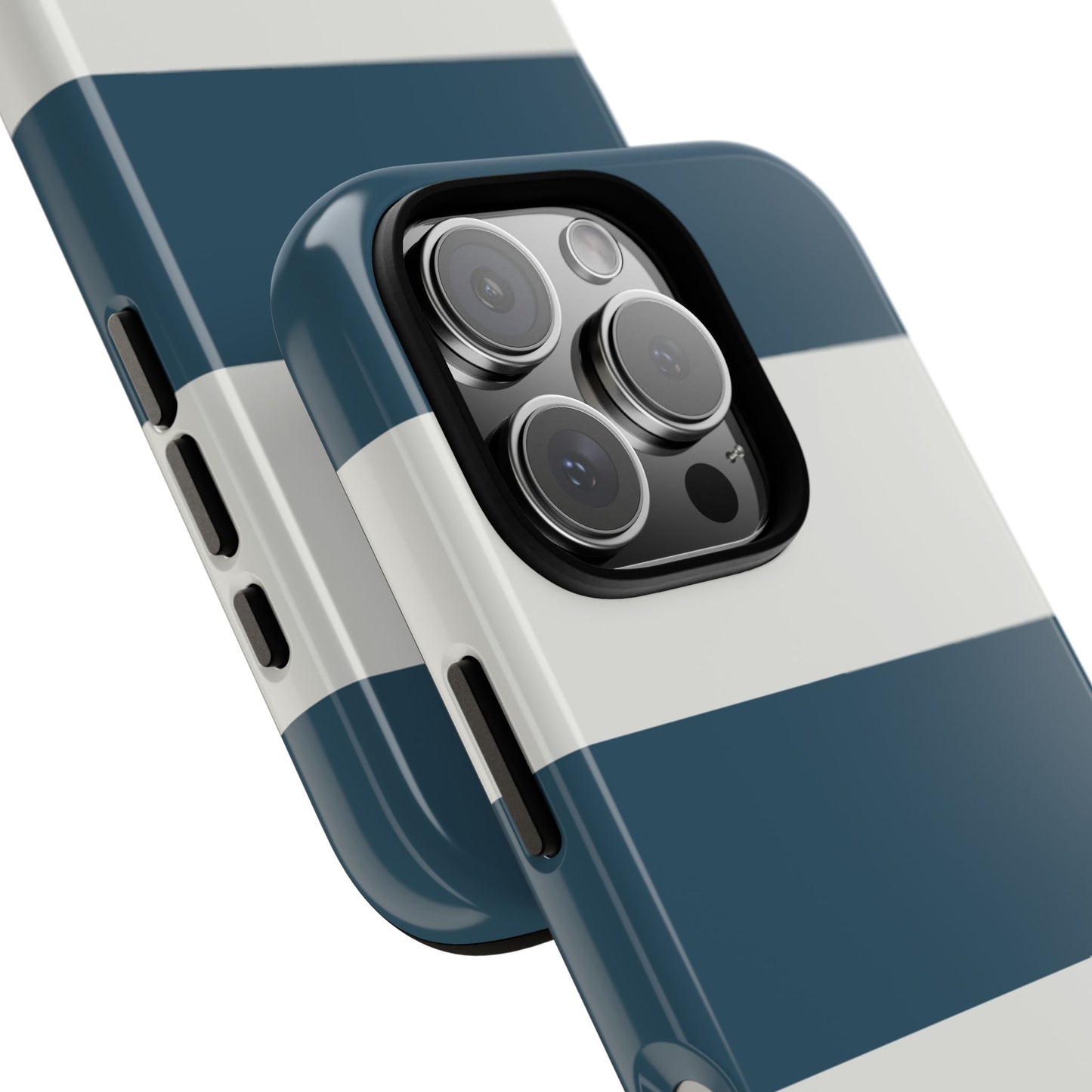 Phone Case - Blue & White Horizontal Stripe Pattern Phone Case