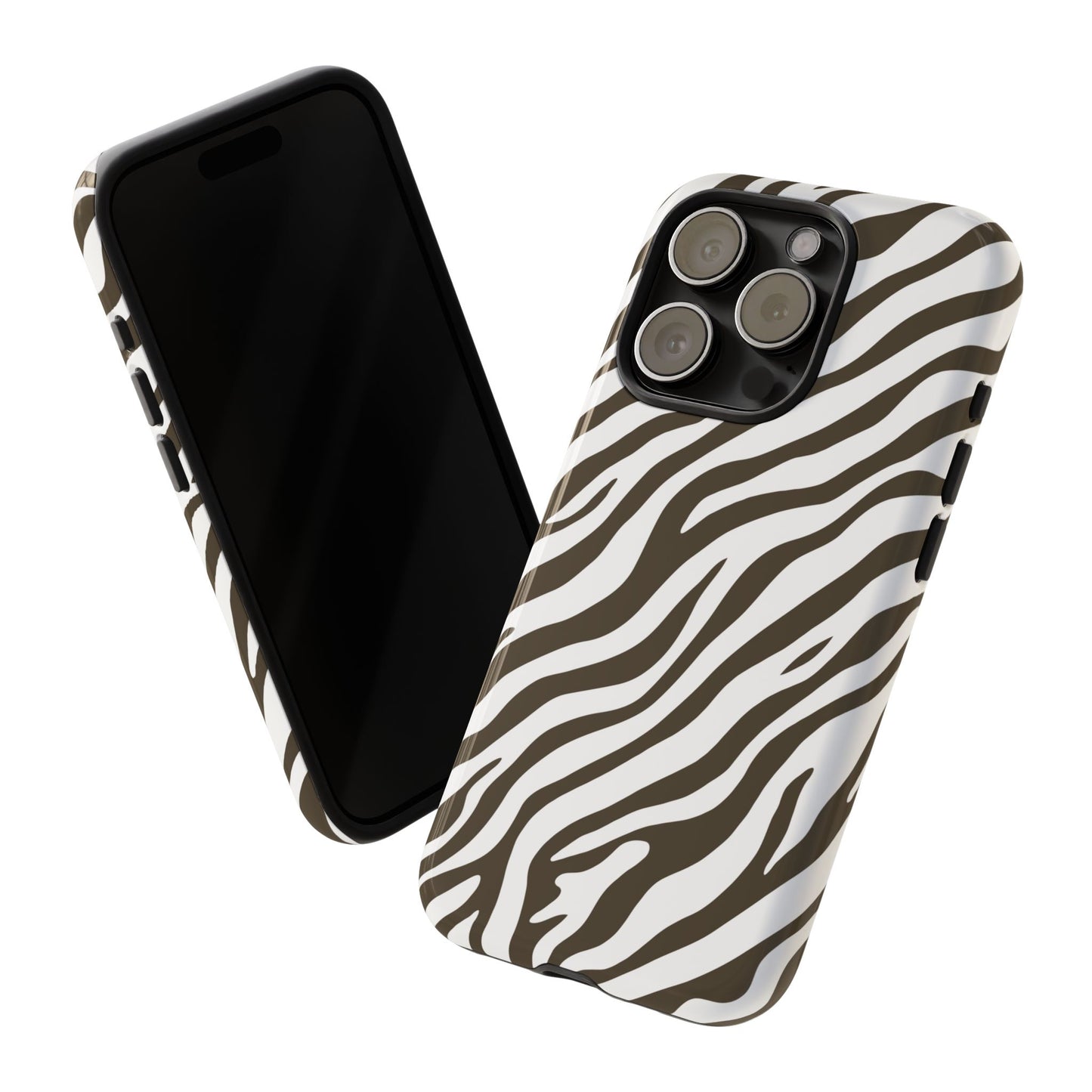 Stylish Mocha Zebra Print Phone Case