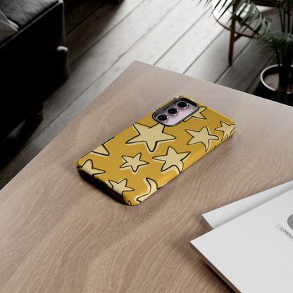 Golden Yellow Doodle Star Phone Case