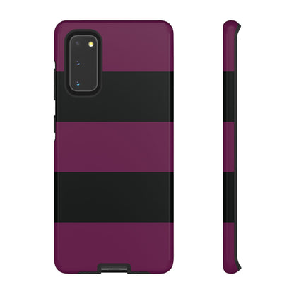 Samsung Galaxy S20 / Glossy Phone Case - Purple & Black Horizontal Stripe Pattern Phone Case