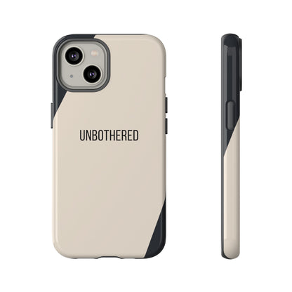 iPhone 14 / Glossy Phone Case - Sassy Statement Case ’Unbothered’ in Beige & Charcoal