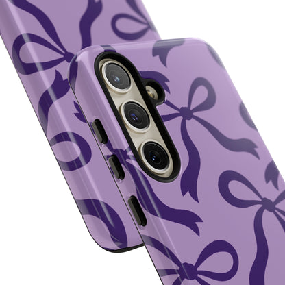 Bold Lilac and Deep Purple Bow Pattern Phone Case - Purple Phone Case