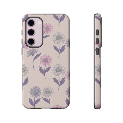 Pretty Pink & Purple Daisy Pattern Phone Case