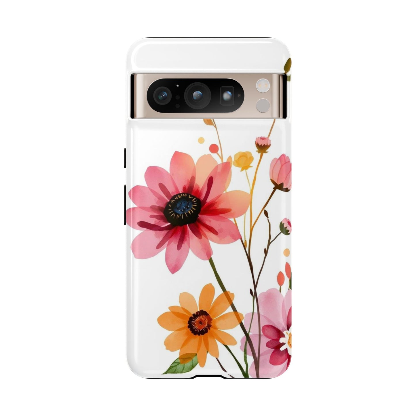 Google Pixel 8 Pro / Glossy Phone Case - Watercolour Style Simple Wildflower Design Phone Case
