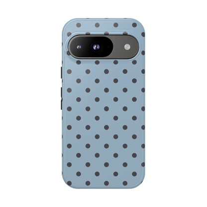 Light Blue with Dark Blue Dot Pattern Phone Case