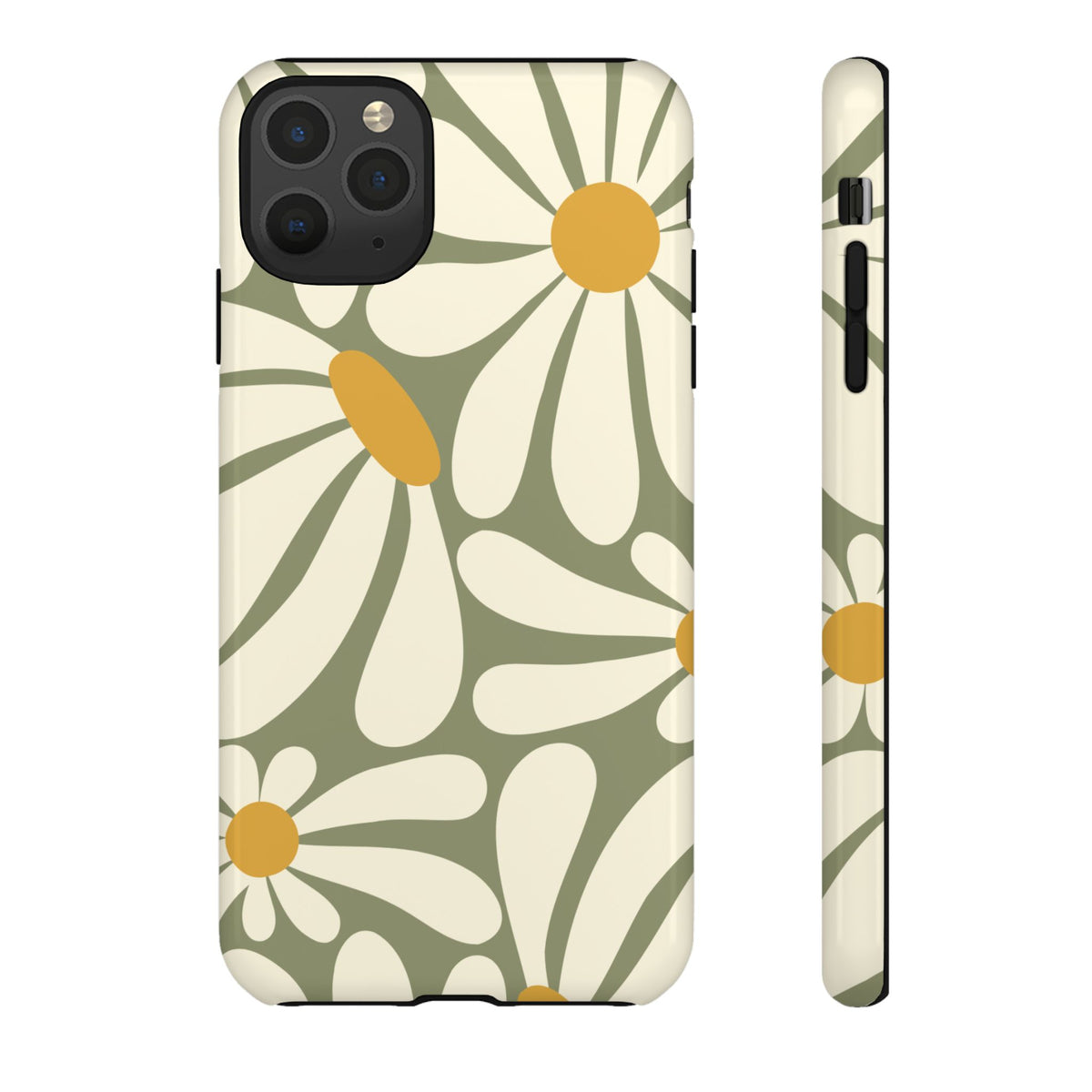 Retro Green Daisy Pattern #1 Phone Case - Green Phone Case - iPhone 11 Pro Max / Glossy