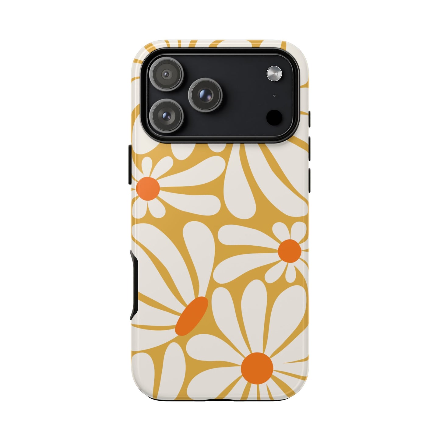 iPhone 17 Pro Max / Glossy Phone Case - Retro Yellow Daisy Pattern Phone Case