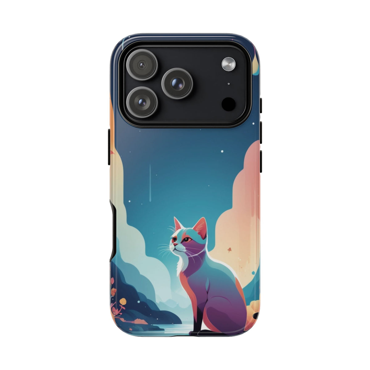 Stylised Cat Design Phone Case - Multicolor Phone Case - iPhone 18 Pro / Glossy