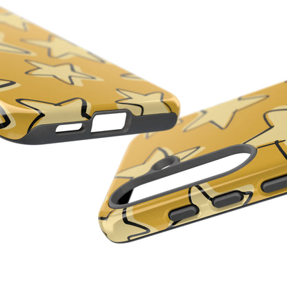 Golden Yellow Doodle Star Phone Case