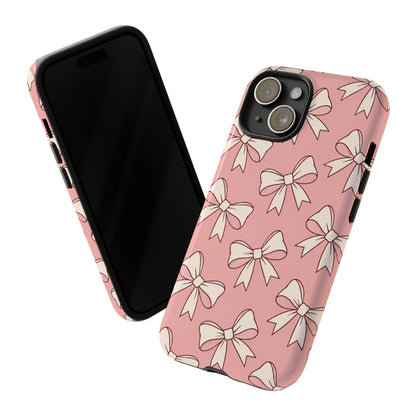Chic Blush Pink Bow Pattern Phone Case