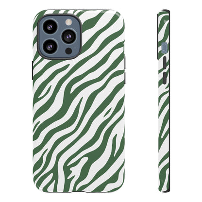 Stylish Sage Zebra Print Phone Case