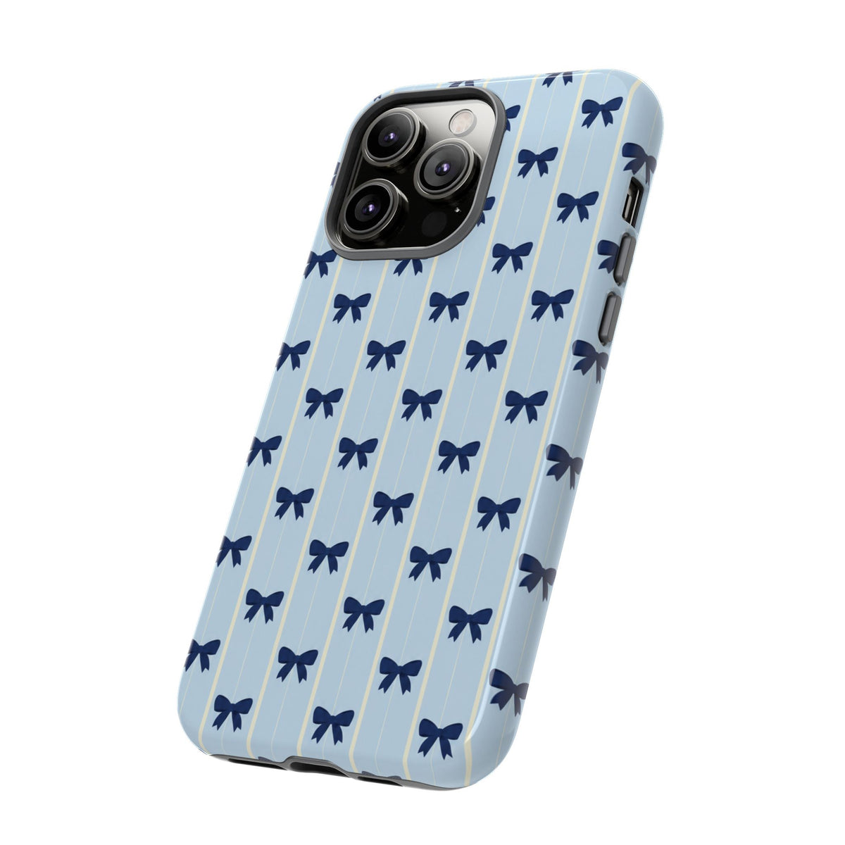 Retro Navy Blue Bow Pattern Phone Case