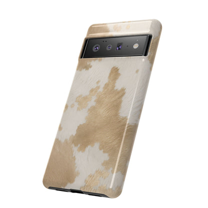 Elegant Champagne Cow Print Phone Case