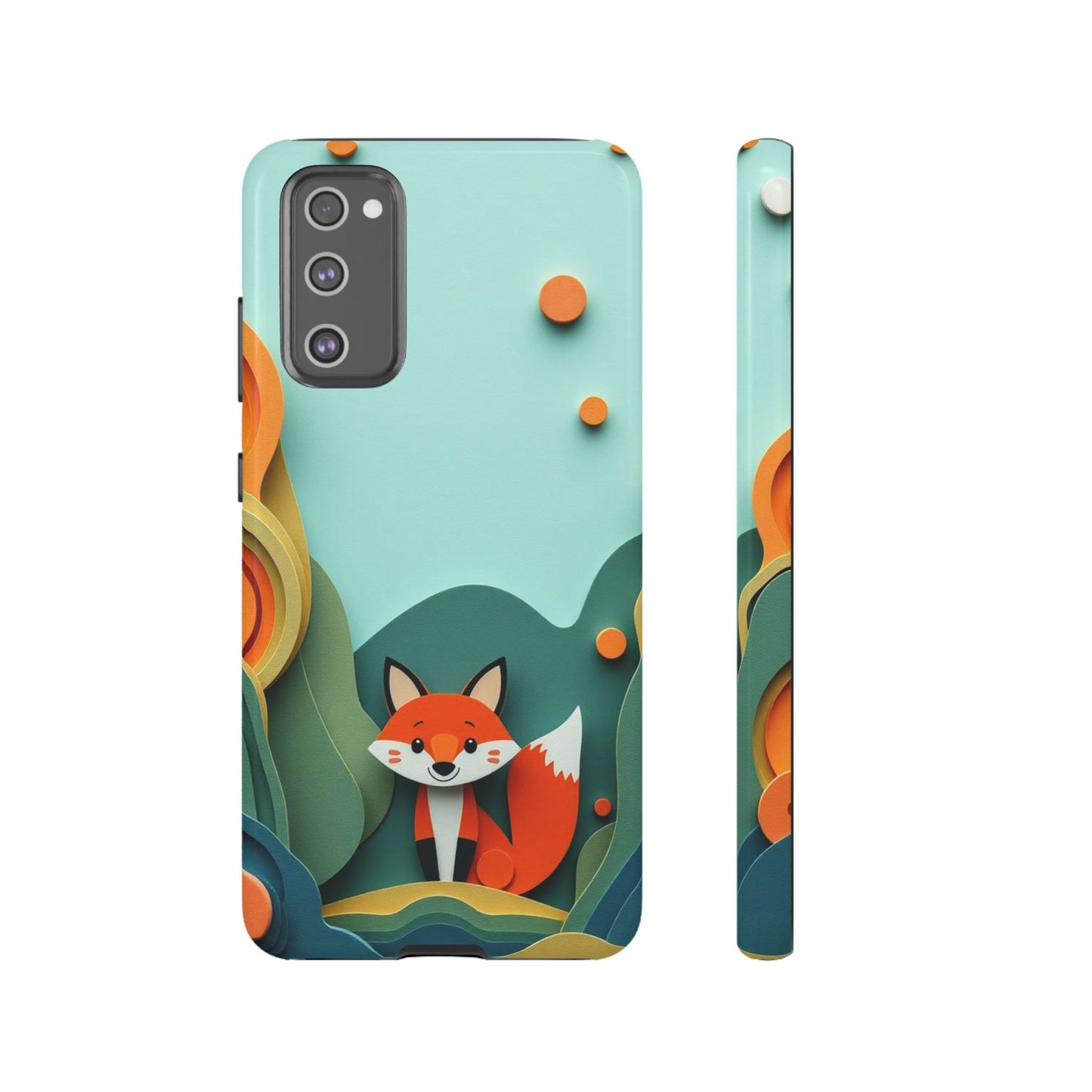 Samsung Galaxy S20 FE / Glossy Phone Case - Papier-mâché Fox Design Phone Case