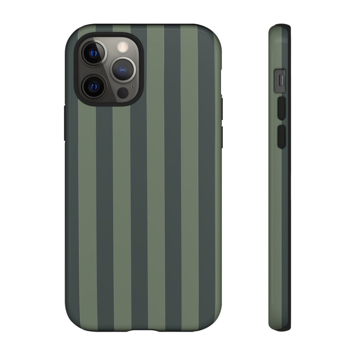 Dark Green Stripe Pattern Phone Case - Green Phone Case - iPhone 12 Pro / Glossy