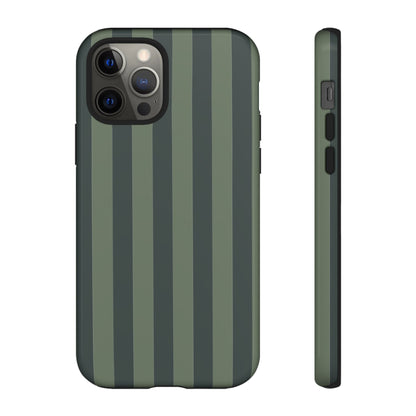 Dark Green Stripe Pattern Phone Case - Green Phone Case - iPhone 12 Pro / Glossy