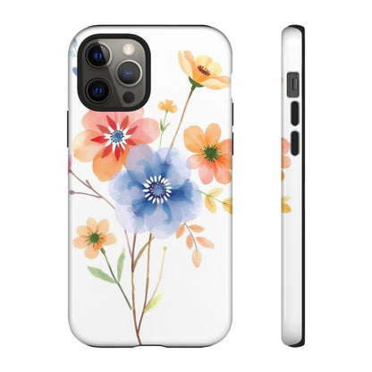 iPhone 12 Pro / Glossy Phone Case - Boho Chic Watercolour Bouquet Pattern Phone Case
