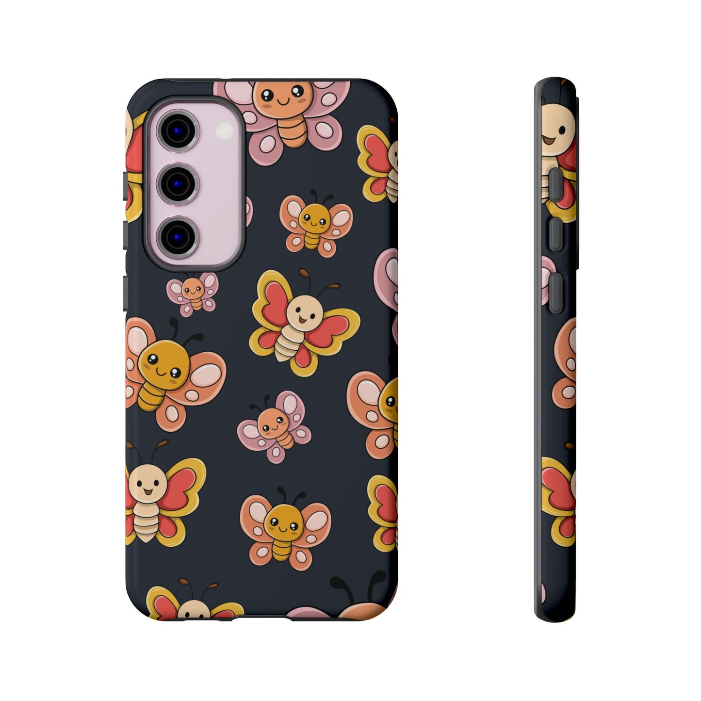 Grey Butterfly Sticker Design Phone Case - Grey Phone Case - Samsung Galaxy S23 Plus / Glossy