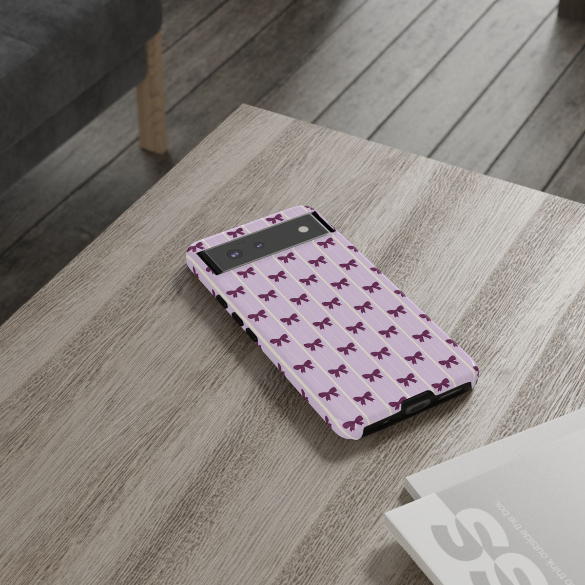 Retro Plum Purple Bow Pattern Phone Case