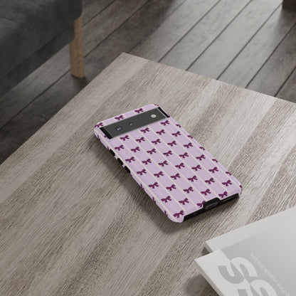 Retro Plum Purple Bow Pattern Phone Case